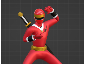Red Aquitian Ranger - Mighty Morphin Alien Rangers Modello 3D