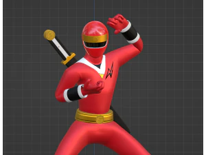 Red Aquitian Ranger - Mighty Morphin Alien Rangers 3D Model