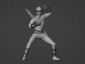 Red Aquitian Ranger - Mighty Morphin Alien Rangers 3D Model