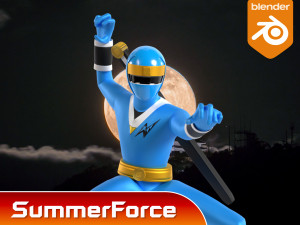 Blue Aquitian Ranger - Mighty Morphin Alien Rangers Model 3D