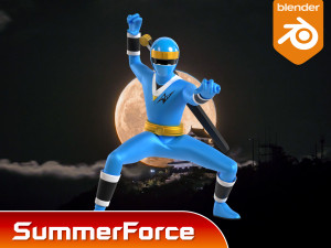 Blue Aquitian Ranger - Mighty Morphin Alien Rangers Model 3D