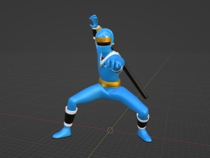 Blue Aquitian Ranger - Mighty Morphin Alien Rangers Model 3D