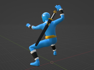 Blue Aquitian Ranger - Mighty Morphin Alien Rangers Model 3D