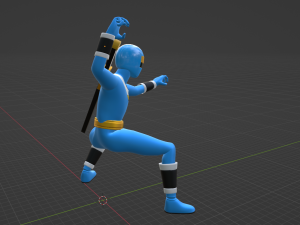 Blue Aquitian Ranger - Mighty Morphin Alien Rangers Model 3D