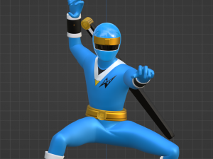 Blue Aquitian Ranger - Mighty Morphin Alien Rangers Model 3D