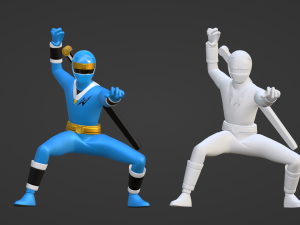 Blue Aquitian Ranger - Mighty Morphin Alien Rangers Model 3D