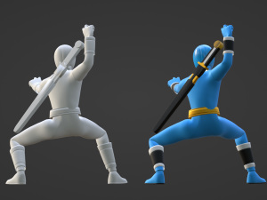 Blue Aquitian Ranger - Mighty Morphin Alien Rangers Model 3D