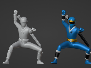 Blue Aquitian Ranger - Mighty Morphin Alien Rangers Model 3D