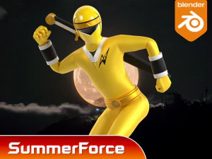 Yellow Aquitian Ranger - Mighty Morphin Alien Rangers 3D Model
