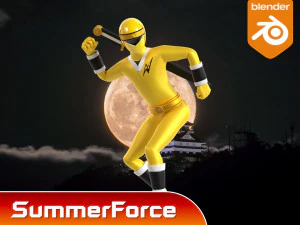 Yellow Aquitian Ranger - Mighty Morphin Alien Rangers 3D Model