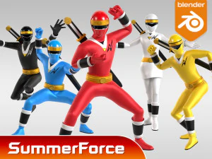 Yellow Aquitian Ranger - Mighty Morphin Alien Rangers 3D Model