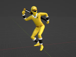 Yellow Aquitian Ranger - Mighty Morphin Alien Rangers 3D Model
