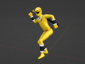 Yellow Aquitian Ranger - Mighty Morphin Alien Rangers 3D Model