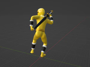 Yellow Aquitian Ranger - Mighty Morphin Alien Rangers 3D Model