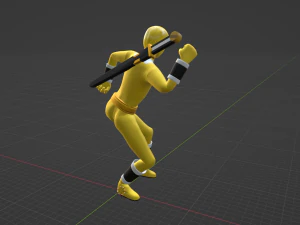 Yellow Aquitian Ranger - Mighty Morphin Alien Rangers 3D Model