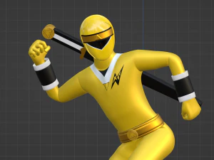 Yellow Aquitian Ranger - Mighty Morphin Alien Rangers 3D Model