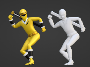 Yellow Aquitian Ranger - Mighty Morphin Alien Rangers 3D-Modell