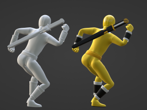 Yellow Aquitian Ranger - Mighty Morphin Alien Rangers 3D-Modell