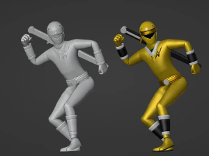 Yellow Aquitian Ranger - Mighty Morphin Alien Rangers 3D Model