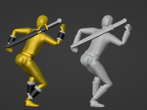 Yellow Aquitian Ranger - Mighty Morphin Alien Rangers 3D-Modell