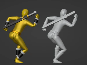 Yellow Aquitian Ranger - Mighty Morphin Alien Rangers 3D Model