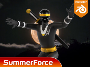 Black Aquitian Ranger - Mighty Morphin Alien Rangers Modèle 3D