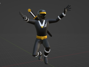 Black Aquitian Ranger - Mighty Morphin Alien Rangers Modèle 3D
