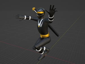 Black Aquitian Ranger - Mighty Morphin Alien Rangers Modèle 3D