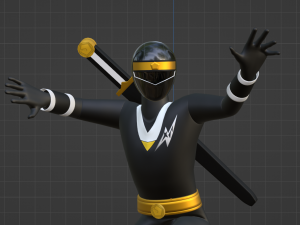 Black Aquitian Ranger - Mighty Morphin Alien Rangers Modèle 3D