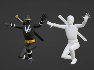 Black Aquitian Ranger - Mighty Morphin Alien Rangers 3D Model