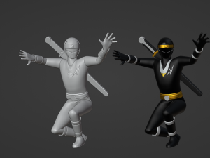 Black Aquitian Ranger - Mighty Morphin Alien Rangers Modèle 3D