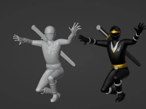 Black Aquitian Ranger - Mighty Morphin Alien Rangers 3D Model