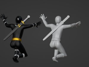 Black Aquitian Ranger - Mighty Morphin Alien Rangers Modèle 3D