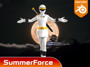 White Aquitian Ranger - Mighty Morphin Alien Rangers Modelo 3D