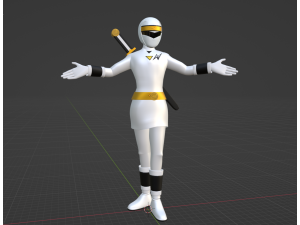 White Aquitian Ranger - Mighty Morphin Alien Rangers Modelo 3D