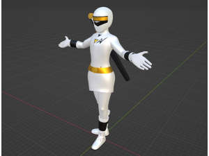 White Aquitian Ranger - Mighty Morphin Alien Rangers Modelo 3D