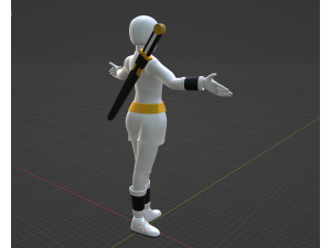 White Aquitian Ranger - Mighty Morphin Alien Rangers Modelo 3D