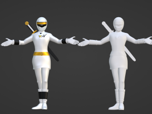 White Aquitian Ranger - Mighty Morphin Alien Rangers Modelo 3D