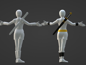 White Aquitian Ranger - Mighty Morphin Alien Rangers Modelo 3D