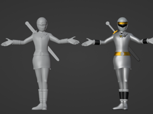 White Aquitian Ranger - Mighty Morphin Alien Rangers Modelo 3D