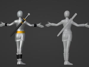 White Aquitian Ranger - Mighty Morphin Alien Rangers Modelo 3D