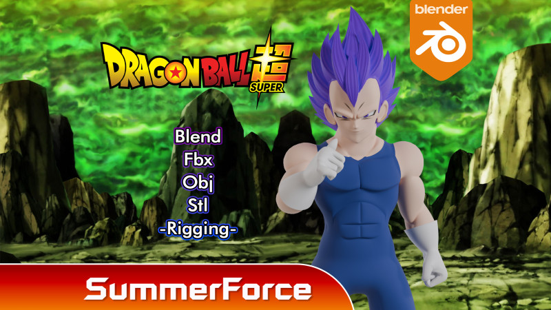 Ultra Ego Vegeta - Dragonball Super 3D 模型 .c4d .max .obj .3ds .fbx .stl .blend 