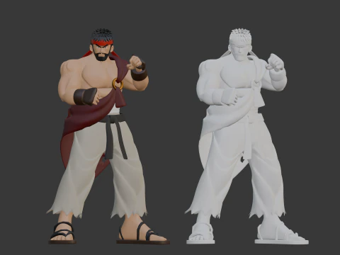 Ryu - Petarung Jalanan Model 3D