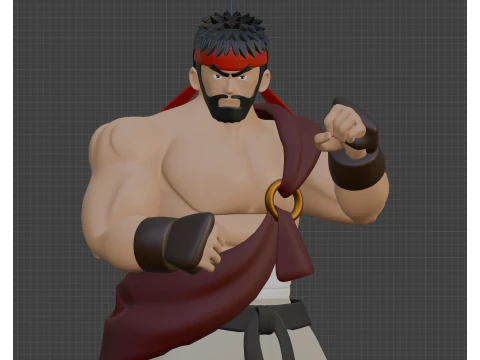 Ryu - Petarung Jalanan Model 3D