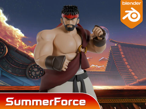 Ryu - Petarung Jalanan Model 3D