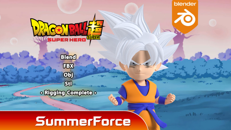 Goku Ultra Instinct SD - Dragonball Super Modelo 3D .c4d .max .obj .3ds .fbx .stl .blend 