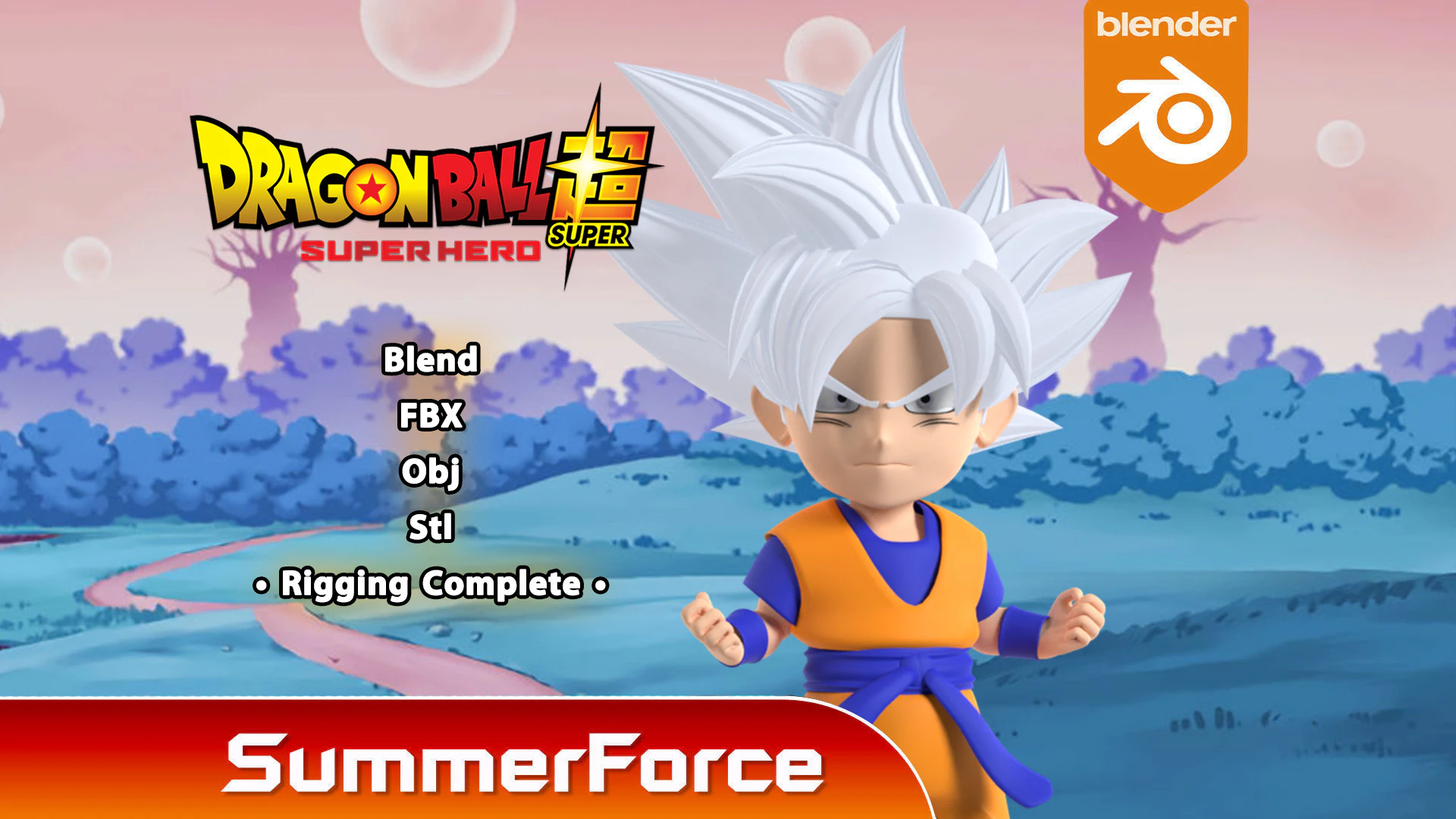Goku Ultra Instinct SD - Dragonball Super 3D Model .c4d .max .obj .3ds .fbx .stl .blend 
