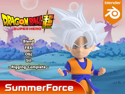 Гоку Ультра Инстинкт SD - Драконий жемчуг Супер 3D Модель