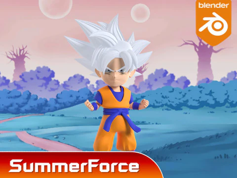 Goku Ultra Instinct SD - Dragonball Super 3D Model