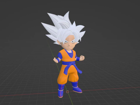 Goku Ultra Instinct SD - Dragonball Super 3D Model